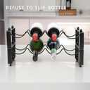 2 Tiered 8-Bottle Metal Wine Rack - Sturdy Wave Design with Reinforced Base | Stackable, Space-Saving Bar, Countertop, or Cabinet Storage (2)