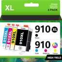 910XL Ink Replacement for HP 910XL Ink Cartridges Combo Pack 910XL Ink Cartridges for HP Printers HP910XL Work for Office Jet Pro 8020 8025 8028 8010 Printer, Black and Color 4 Pack