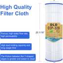 DLD CCP320 Pool Filter Cartridges, Compatible with Pentair Clean & Clear Plus 320, Replaces Pentair R173573、Unicel C-7470、Filbur FC-1976, PCC80-PAK4, L x OD:20 1/16"x 7"|320 sq.ft，4-Pack