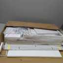 GYIIYUO TV Stand with Fabric Drawers for 55 60 65 Inches TV - Entertainment Center and Industrial TV Console Table with Open Storage Shelves for Living Room, Bedroom - 55.1" White