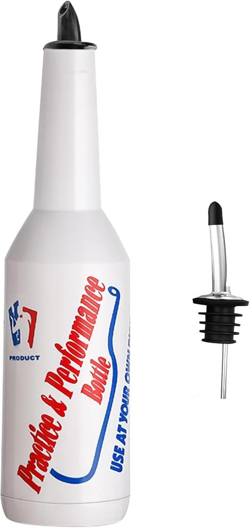 SuproBarware 1pcs Flair Bottle Practice Bartender Practice Bottles 25oz/750ml White Flair Bartending Kit Performance Training Bar Liquor White Decorative Bottles for Bar Pub Cocktail Shaker