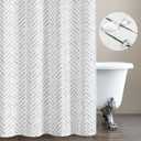 jinchan Black and White Shower Curtain Inky Herringbone Chevron Zig Zag Waterproof Fabric Modern Farmhouse Shower Curtains for Bathroom with 12 Hooks 70x72 Inches