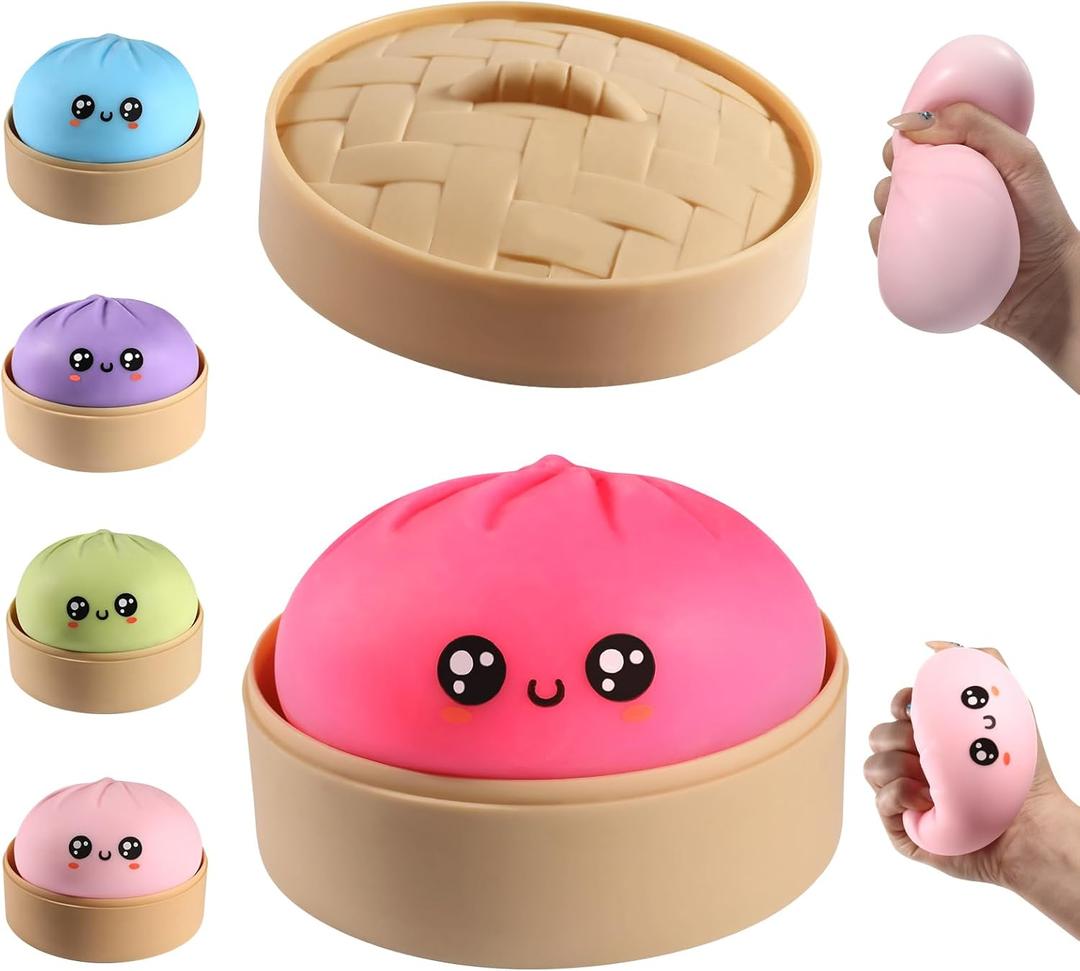 Dumpling Squishy, Dumpling Squishy Mystery Box, Cute Big Squishy Dumpling Stress Ball Fidget Sensory Toy for Adults Anxiety Relief, Novelty Squeeze Ball for Office Desk
