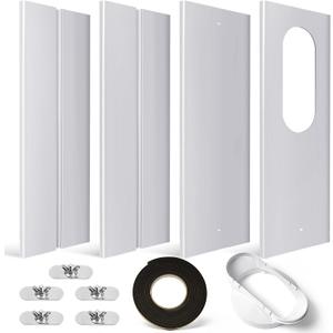 YoleShy Portable Air Conditioner Window Kit with Coupler Adjustable Window Seal for AC Unit, Sliding AC Vent Kit for Exhaust Hose, Universal for Ducting with 5.9 Inches Diameter, White