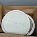 Metal Round End Table,Modern Pedestal Table,Corner Drink Tables,Accent Side Table Nightstand for Living Room,Patio and bar (White-Gold)