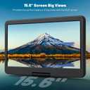 17.5 Portable DVD Player with 15.6 Large HD Screen, 6 Hours Rechargeable Battery, Dual Speakers, Region Free, Remote Control, Support Multi-Format Sync TV, USB/SD, Black