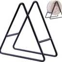 2PC Triangle Coaster Holder Black Iron Metal Holder Storage Caddy for Both Round and Square Coasters Fit 4 to 9 Pieces Coasters,4.3 Inch