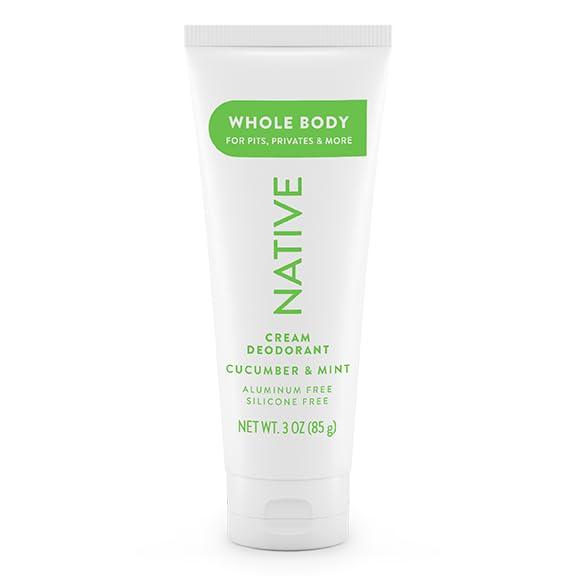 Native Whole Body Deodorant Cream Contains Naturally Derived Ingredients, Deodorant for Women & Men | 72 Hour Odor Protection, Aluminum Free with Coconut Oil and Shea Butter | Cucumber & Mint