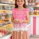 Goodstoworld Toddler Girl Dress for Kids Summer Beach Ruffle Tie Back Dresses for 2-8T (5-6 Years, A1-donut)