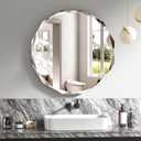 Bathroom Mirrors for Over Sink, Round Frameless Mirrors for Wall, 30x30 Inch Beveled Bathroom Mirror, Bathroom Vanity Circle Mirror for Bedroom Living Room Entryway Home Decor