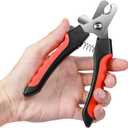 Dog Nails Clippers Trimmer with Safety Guard to Avoid Over-Cutting, Razor Sharp Blades with Bonus Dog Nail File, Cat Claw Clippers with Sturdy Non Slip Handles for Pets Dog CatRed & Black