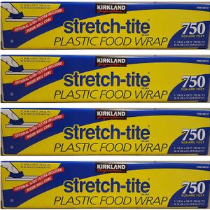 Kirkland Signature Stretch Tite Plastic Food Wrap 11 7/8 Inch X 750 SQ. FT. Pack 4