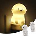 L LOHAS LED Plug in Night Light for Kids 2 Pack, 3D Cute Puppy Night Lights with Dusk to Dawn Sensor, RGB+Soft White 3000K Dog Night Light, Christmas Birthday Gift Nightlight for Kids, Room Decor