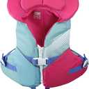 Stohlquist Child Life Jacket, US Coast Guard Approved, Type III Life Vest (30-50 lbs) for Kids and Children, Support Collar with Grab Handle, Fully Adjustable PFD for Pools, Lakes and Boating, Aqua/Pink