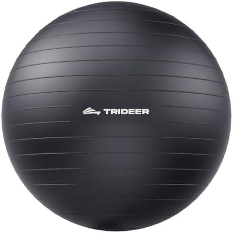 Trideer Exercise Ball for Yoga, Pilates & Fitness – Stability Ball Equipment for Home Gym & Office Chair, Core & Balance Training Accessories, Physical Therapy Equipment, Quick Pump Included, 5 Sizes