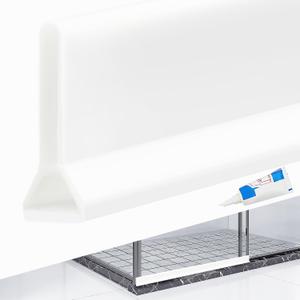 40 Inch New Collapsible Shower Threshold Water Dam - Cuttable Silicone Shower Water Barrier Water Guard for Bathroom Dry and Wet Separation