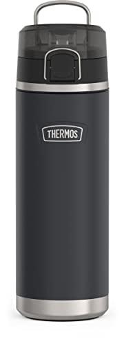THERMOS ICON SERIES Stainless Steel Water Bottle with Spout - 24 Ounce, Granite - Vacuum Insulated Water Bottle with Lid