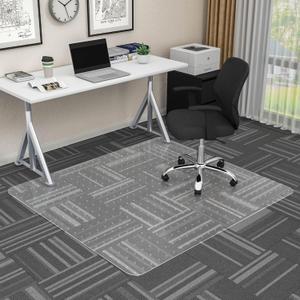 Office Chair Mat for Low Pile Carpet, 53" x 45" Transparent Desk Chair Mat for Carpeted Floors, Easy Glide Floor Protector Mat for Office Chairs