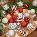 Briful 60PCS Christmas Ornaments Set Red and White Christmas Tree Ornaments Balls Plastic Shatterproof Decorative Hanging Ornaments for Xmas Home Winter Holiday Party Decor