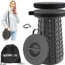 ALEVMOOM Upgraded 18.1" XL Collapsible Stool with Cushion, Portable Folding Stools for Adults Capacity 800lbs, Lightweight Telescoping Stool for Camping Travel Fishing Hiking