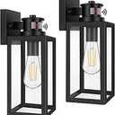 BesLowe 16” Upgraded Motion Sensor Outdoor Wall Lights, Dusk to Dawn Porch Lights Outdoor Wall Sconces, 3 Lighting Modes Exterior Lighting Fixtures with Hooks, Black Outside Lights for House, 2Pack