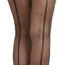2 x Dreamgirl womens Plus Size Back Seam Fishnet Pantyhose (Black)