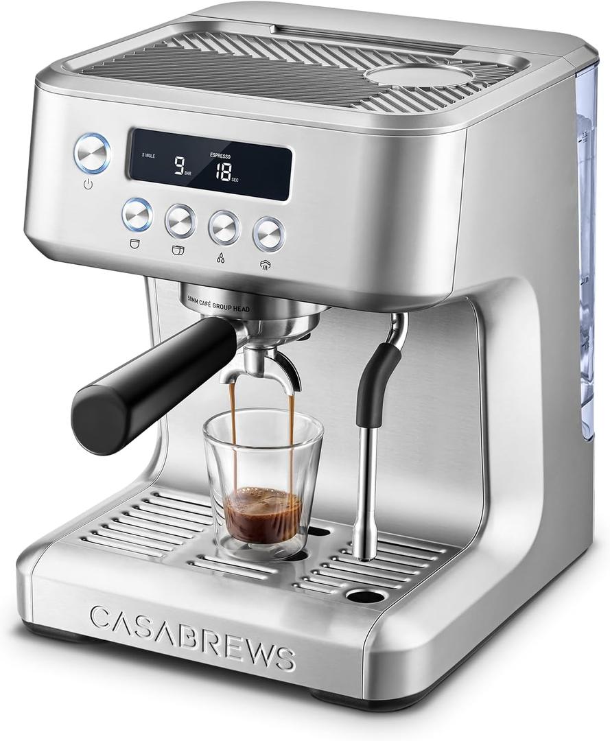 CASABREWS Ultra Pro 20 Bar Espresso Machine with Fast Heating System
Ready in 3 Seconds, LCD Display, Custom Brew Temp, 20-Bar Italian Pump, 3 Holes Steam Wand, Latte & Cappuccino Machine