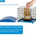 Caged Suet Bird Feeders Squirrel-Proof, Dual-Purpose Suet &Seed Wild Bird Feeders with Tray, Starling-Proof Metal Caged Bird Feeders Outdoors Hanging, 2 Suet Cakes+1lb Seed Capacity, Blue