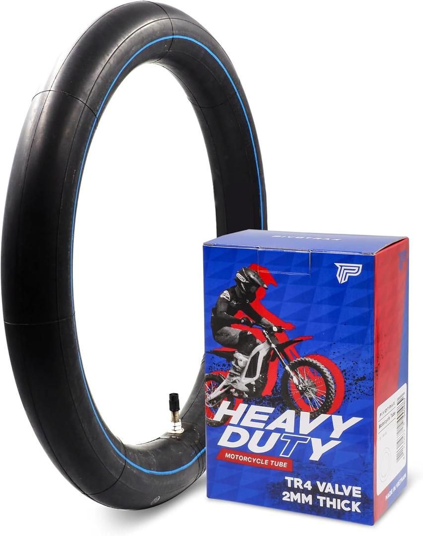 90/100-14 (3.00-14) Heavy Duty Inner Tube  2mm Butyl Rubber, TR4 Straight Valve  Fits Honda CRF125/150, Suzuki RM85/DRZ125, Kawasaki KX85/KLX140, Yamaha TTR125/YZ85, Coolster, TaoTao