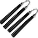 2 PCS Nunchucks Safe Solid Rubber Training Nunchucks with Steel Chain Practice Nunchucks for Adults and Professionals Perform,Suitable for Exercise,Practice, Training(Black)