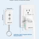 Remote Control Outlet Plug Wireless On Off Power Switch, WILAWELS Wireless Remote Light Switch for Lamp, Light, Fan, Programmable, Compact, 100ft RF Range, FCC Listed, Battery Included W02RC1106