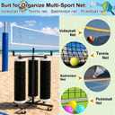 Duraaamo Volleyball Net Storage Rack for 3 Standard Nets, Movable Net Holder with Wheels, Multi-sport Equipment Organizer for Volleyball Badminton Tennis, Untangled Design Vertical Rack for School Gym, 51.97 x 20 x 20"
