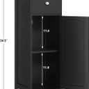 Iwell Large Storage Cabinet, Bathroom Storage Cabinet (White-2)