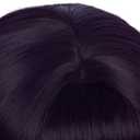 yuehong Black purple Women Double Buns Anime Cosplay Wig Bangs Cartoon Role Wig Heat Resistant Synthetic Fibers Soft Durable Breathable Costume Hair