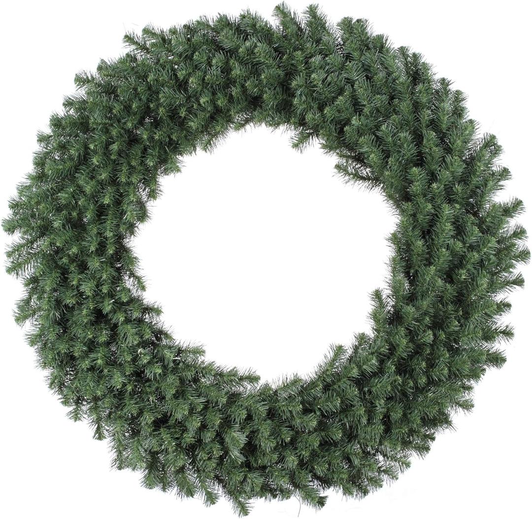 Vickerman 42" Unlit Douglas Fir Artificial Christmas Wreath with PVC Tips - Big Outdoor Rated Christmas Wreath for Front Door or Mantel - Seasonal Holiday Decor (42", Unlit)