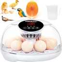 Egg Incubators for Hatching Eggs with Smart Automatic Turning Small Poultry Duck Quail 12 Eggs Chicken Incubator Temperature Days Control Humidity Display Candler Hatcher Machine, Fahrenheit