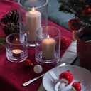 ARIAMOTION Hurricane Glass Candle Holders Set, Pillar Votive,Clear Seeded Bubbles Cylinder Vase,Modern Rustic Table Centerpieces Bulk, 3 Sizes 8 Inch 5 Inch 3.5 Inch Height