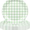 48Pcs Gingham Party Supplies Sage Green Paper Plates 9 inches Disposable Plaid Decorative Dinner Dessert Serving Plates for Baby Shower Wedding Birthday Party