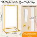 MorningRo Wedding Welcome Sign Stand 50x30x20 Welcome to Our Wedding Sign Holder with 2 Leather Straps Easel Stand for Signs Metal Display Poster Holder for Ceremony Party(White, Gold)