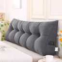 SAMTY Triangular Wedge Pillow headboard Full Size for Couch Large headboard Pillow with Removable Cover Back Rest Pillows for Sitting up in Bed
