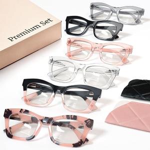 CCVOO Stylish Reading Glasses for Women, Eyeglasses, Blue Light Readers for Women, Computer Eye Glasses, Cheaters , Pack of 6 +1.25