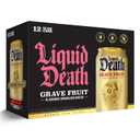 Liquid Death Soda-Flavored Sparkling Water - Grave Fruit (Grapefruit Flavor), Less Sugar*, Huge Flavor, No Caffeine, No Artificial Sweeteners, 12 Fl Oz (Pack of 12)