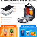 NOL Natural Organic Lifestyle Insulated Lunch Bag for Adult - Snack Bag Lunch Cooler Bag Soft Lunch Tote Bag for Work, Black
