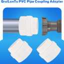 4Pcs 1 1/2"White 2-Way PVC Pipe Coupling Adapter Hex Nipple NPT Male Thread Coupling Adapter Connectors for 1 1/2 Inch PVC Pipe Socket x NPT Male