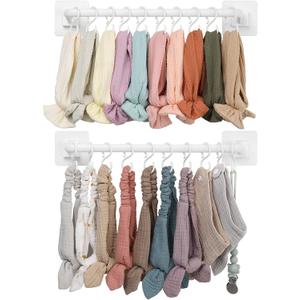 POVETIRE Headband Holder, Hanging Baby Headband Organizer Storage,Head Bands Hair Accessories Display Pacifier Clip Holder Baby Bibs Wall Decor for Nursery Newborn Infant Girls Room
