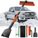 Zanch 2025 Upgrade Extendable 3-in-1 Car Snow Brush and Ice Scraper [45" Extendable Handle] with 360 Rotating Brush Head for Car Windshield Clear Snow, Ice and Frost, for All Cars/Truck/SUV