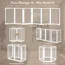 32" Extra Tall Free Standing Dog Gate Indoor, Foldable Pet Gate, 6-Panel, 32"Tall