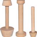 Wooden Tart Tamper Set, Double Side Pie Pastry Dough Tamper, Egg Tart Pan Mold DIY Cake Pastry Baking Tool for Mini Egg Tart, Cheesecakes, Pasta and Dessert Baking (3 Pieces)