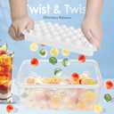 WIBIMEN Ice Cube Tray with Lid and Bin - Round Ice Trays for Freezer with Lid - Ice Cube Trays for Freezer with Ice Container (1"-2PACK White)