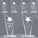 Geelin 5 Pcs Employee Appreciation Awards Christmas Acrylic Thank You Gifts Inspirational Plaque Keepsake for Christmas Coworker Teacher Nurse Team Volunteer Retirement(Star)